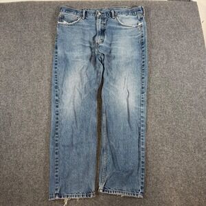 Levis 505 Jeans Mens 38X30 Regular Fit Straight Leg Blue Faded Medium Wash Denim
